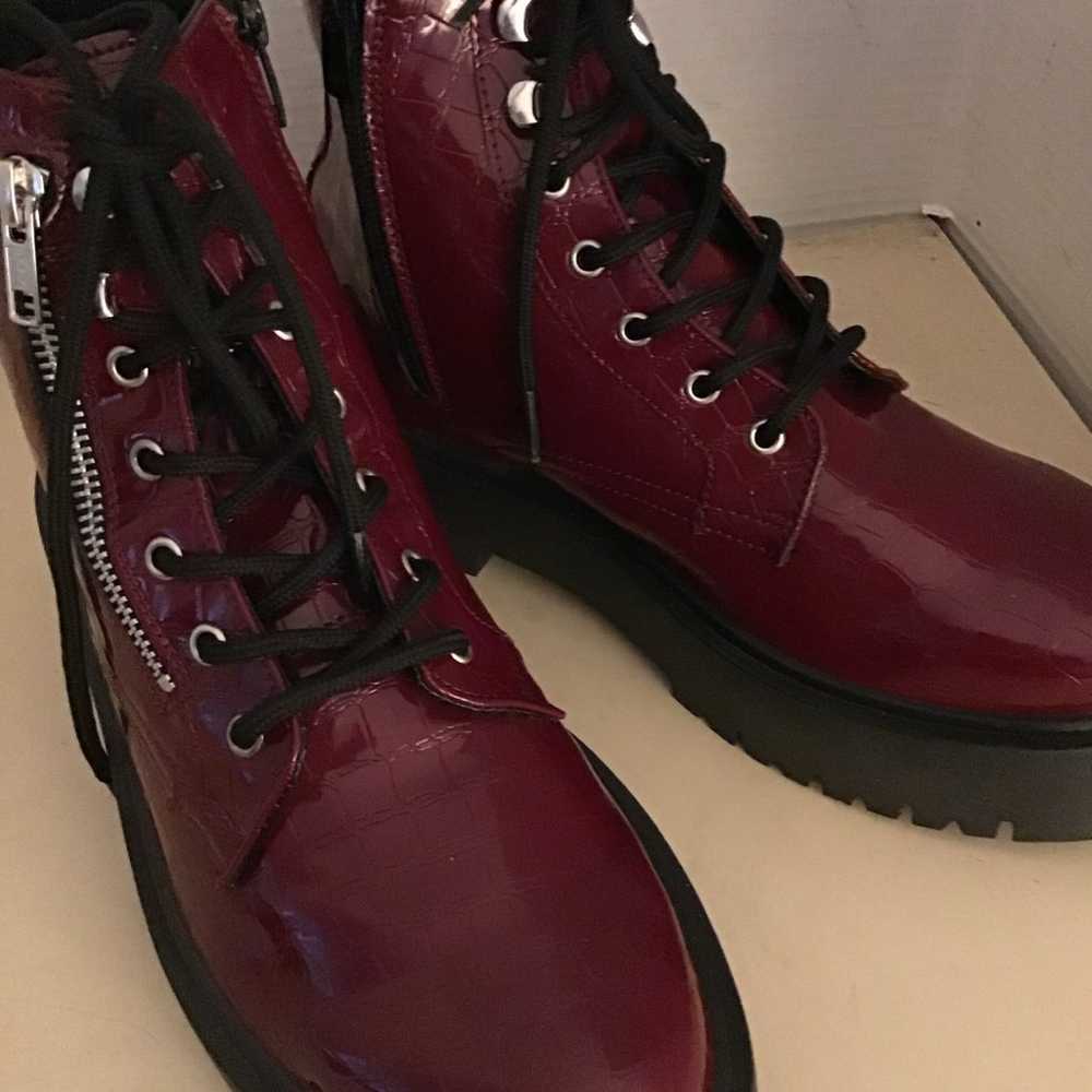 Steve Madden women platform burgundy vegan leathe… - image 9