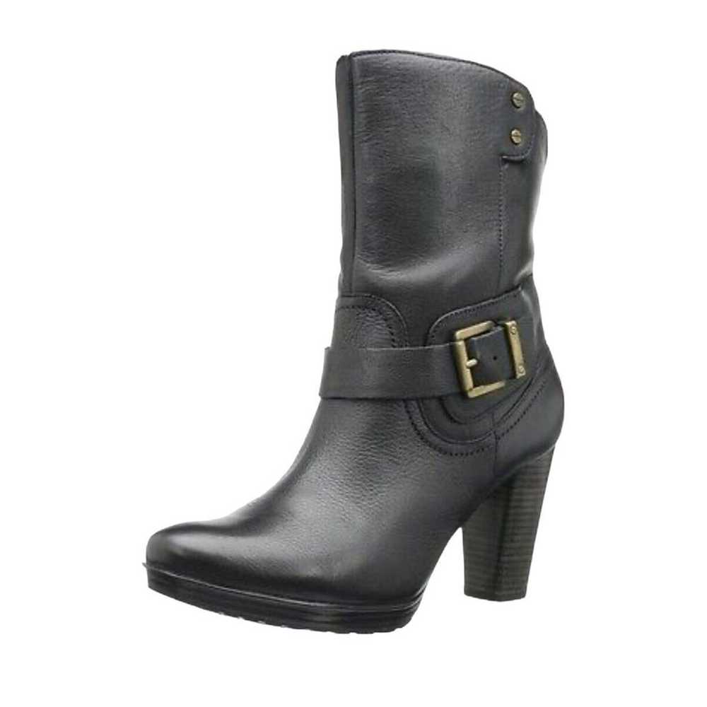 Clarks Lida Sayer Black Leather Ankle Buckle Boot… - image 1