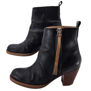 Acne Studios Womens 40 Black Leather Pistol Boots… - image 1