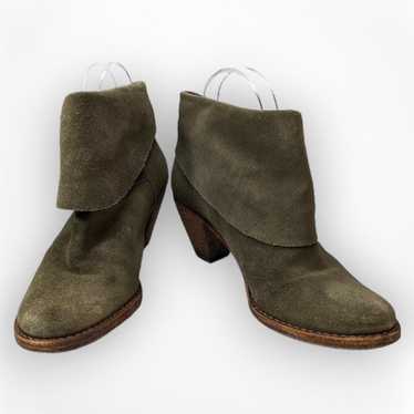 Alice + Olivia Caden suede stacked heel booties ol