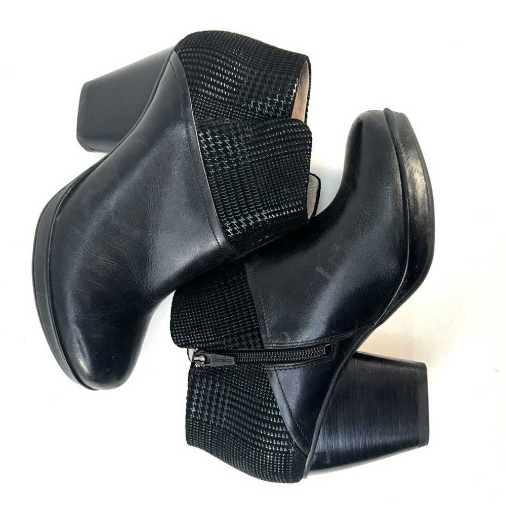 Dansko Miley Black Leather Booties Ankle Healed B… - image 9