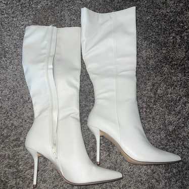 White Pointy Heeled Boots