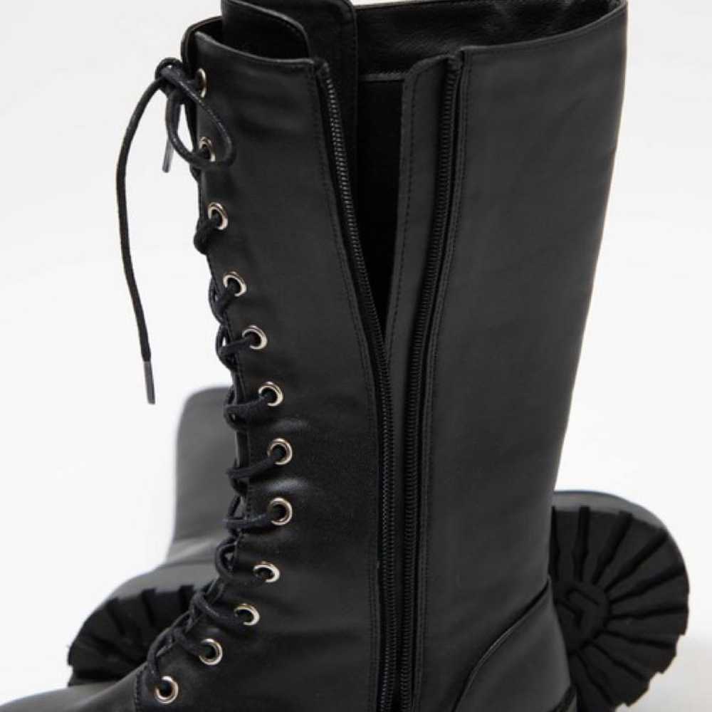 WEGO lace-up mid boots in black. - image 6