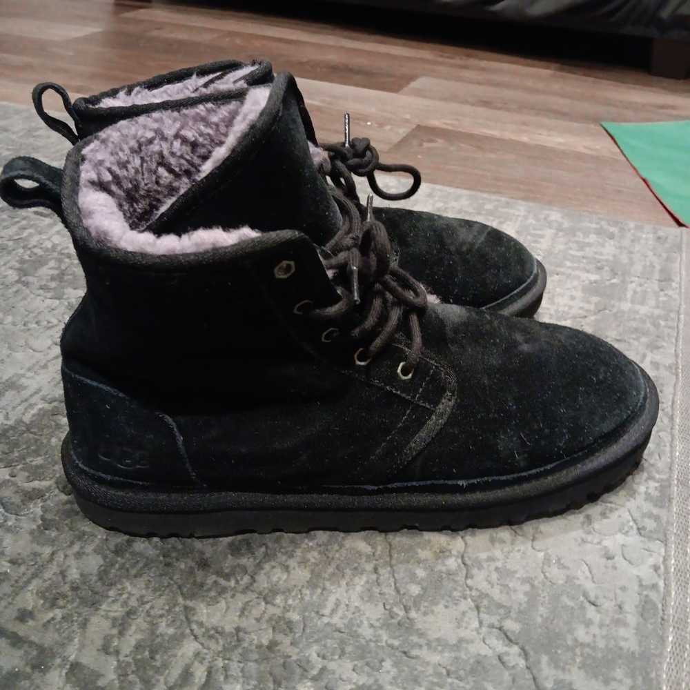 UGG Mens Size 13  Harkley Black Suede - image 3