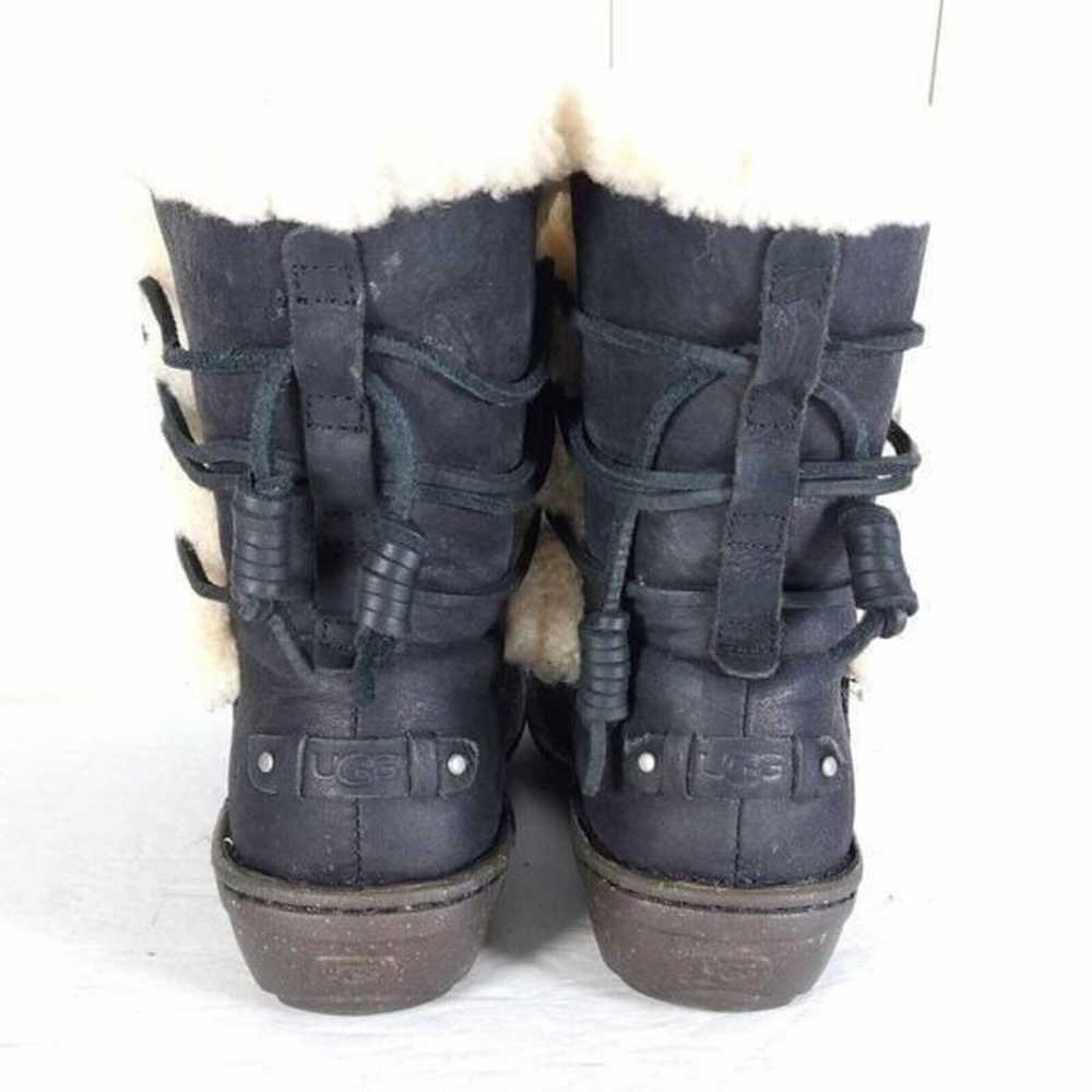 UGG Women's Akadia US 7 Black Leather Sheepskin S… - image 10