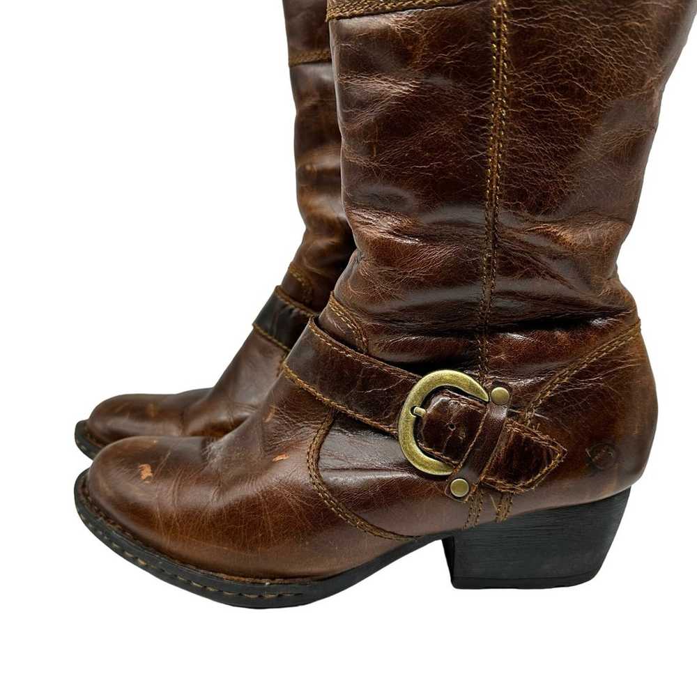 Born Womens Brown Leather Tall Knee Shearling Boo… - image 2