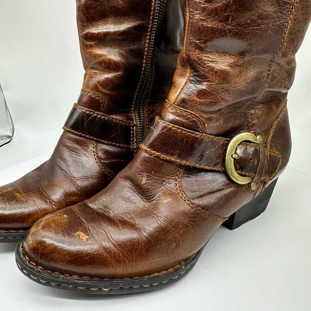 Born Womens Brown Leather Tall Knee Shearling Boo… - image 3