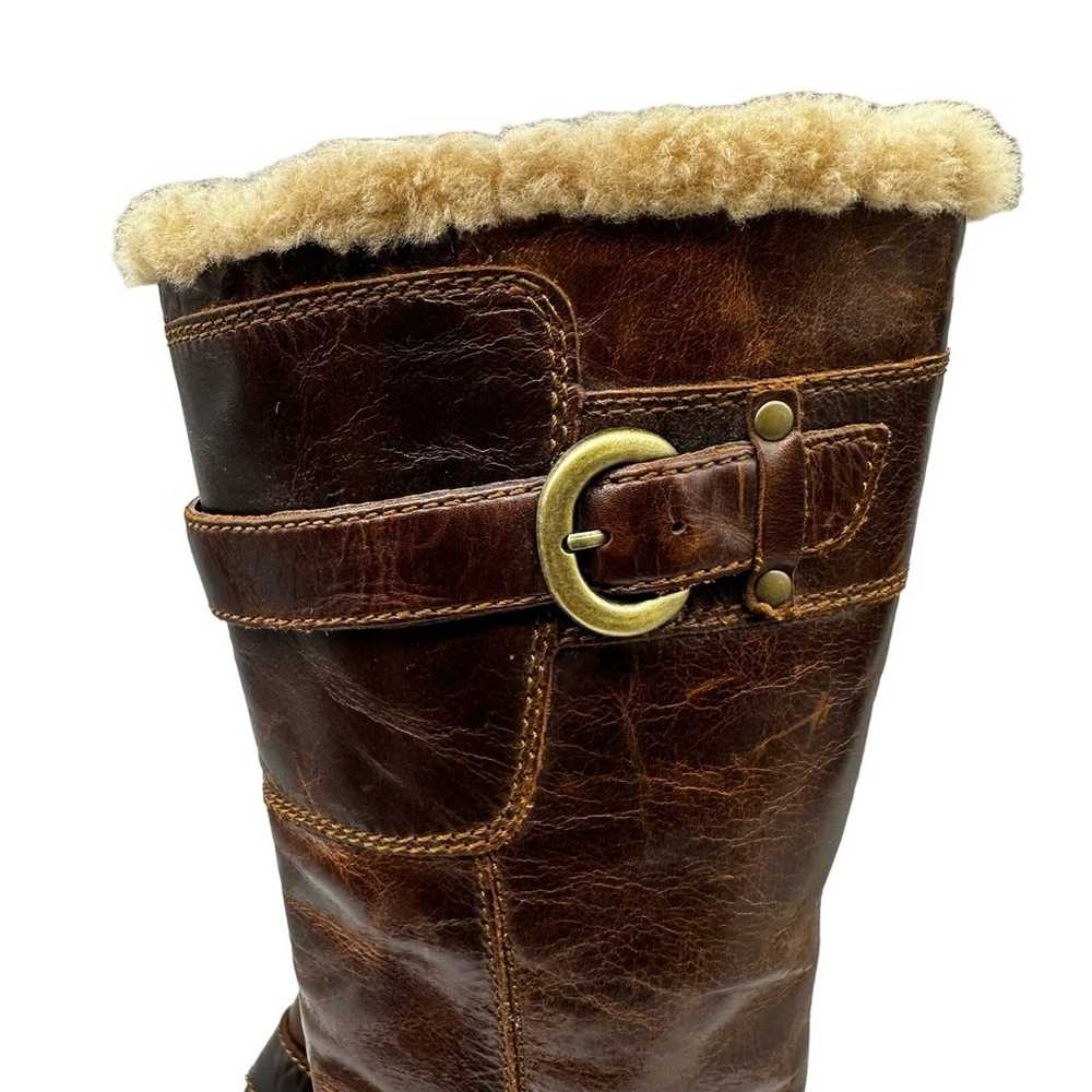 Born Womens Brown Leather Tall Knee Shearling Boo… - image 5