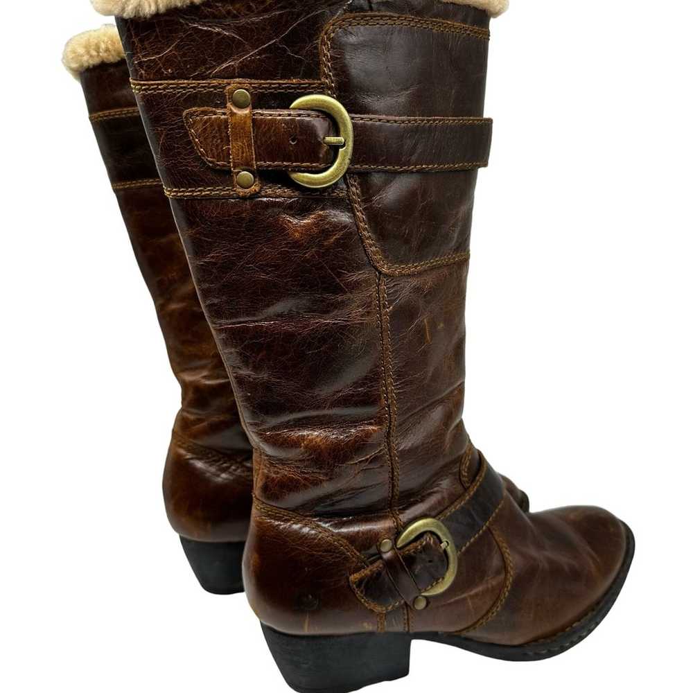 Born Womens Brown Leather Tall Knee Shearling Boo… - image 9