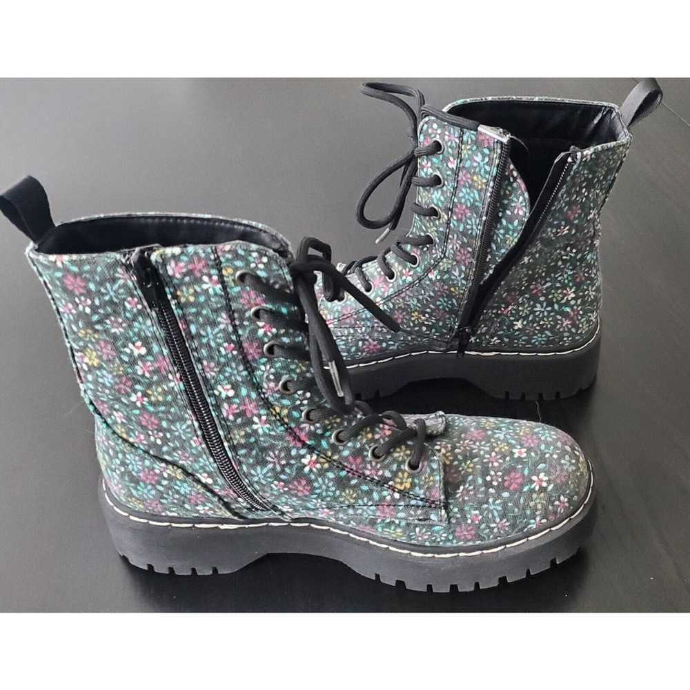 New Sincerely Jules Combat Boots Black Floral Har… - image 5