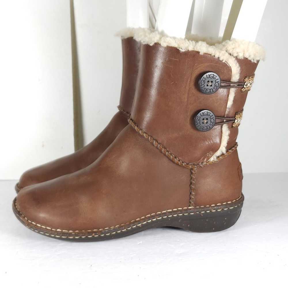 UGG Women's Lillie US10 Brown Leather Sheepskin L… - image 2