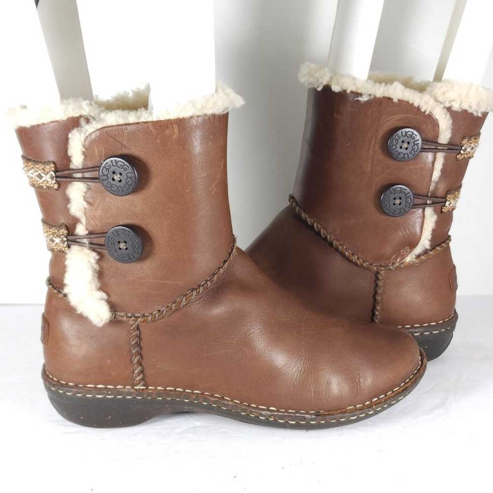 UGG Women's Lillie US10 Brown Leather Sheepskin L… - image 8