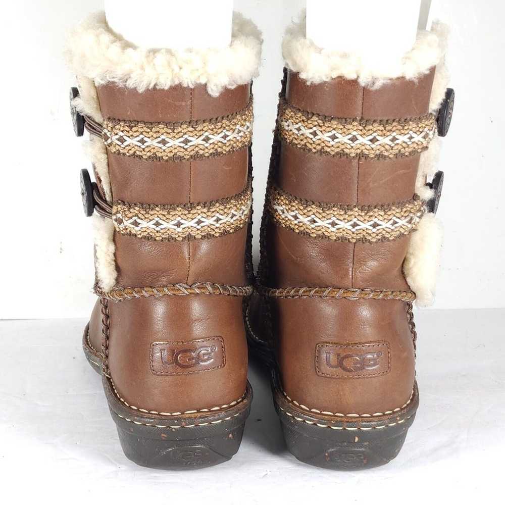 UGG Women's Lillie US10 Brown Leather Sheepskin L… - image 9