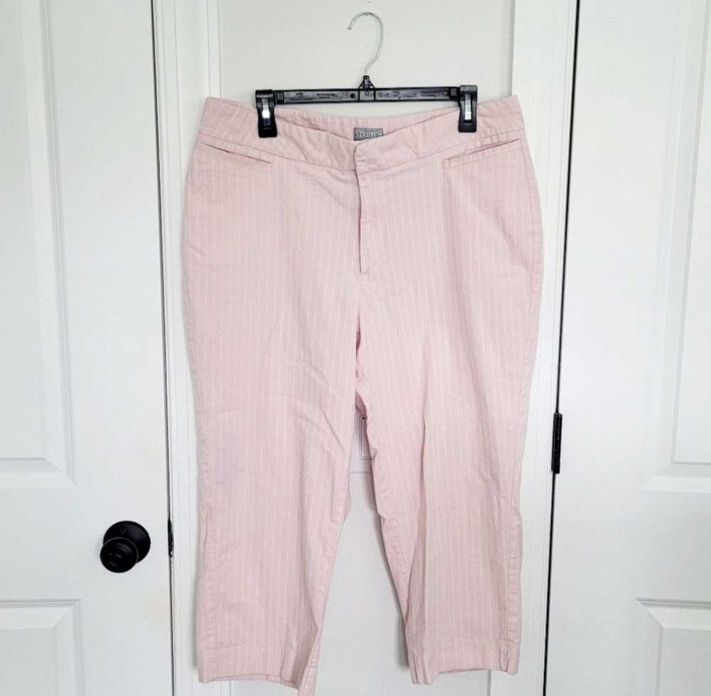 Lee Riders Pinstripe Stretch Capris Sz XL - image 1