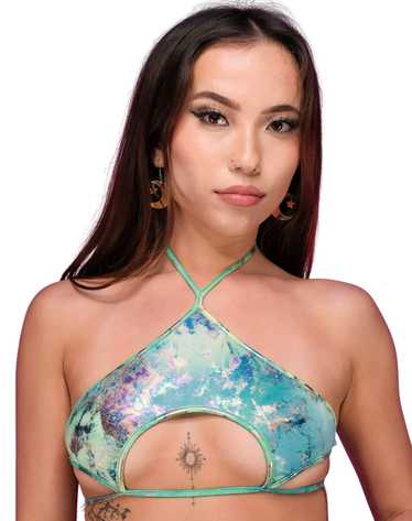 Freedom Rave Wear RW Ultramarine Keyhole Tie Top - image 1