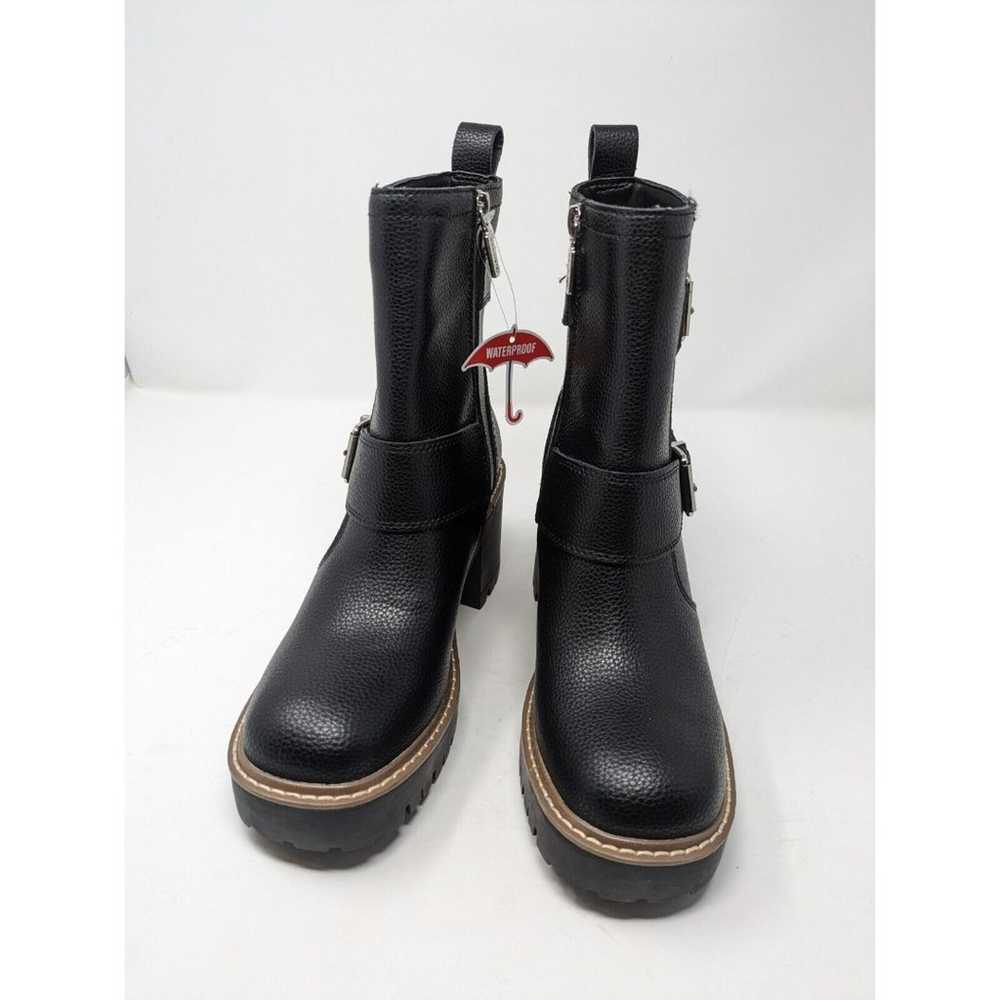 Blondo Waterproof Reno Black Leather Combat Boots… - image 2