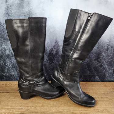 Clarks Wyld Polka Tall Black Leather Riding Boots… - image 1