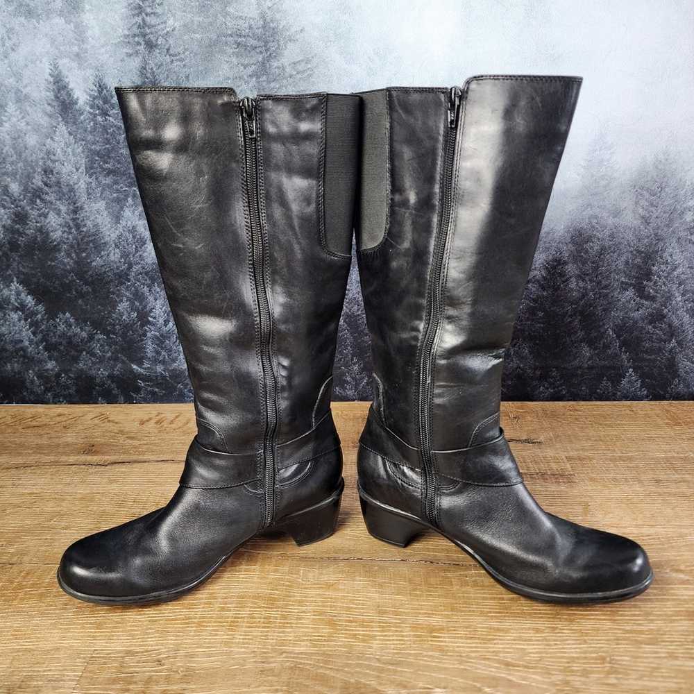 Clarks Wyld Polka Tall Black Leather Riding Boots… - image 5