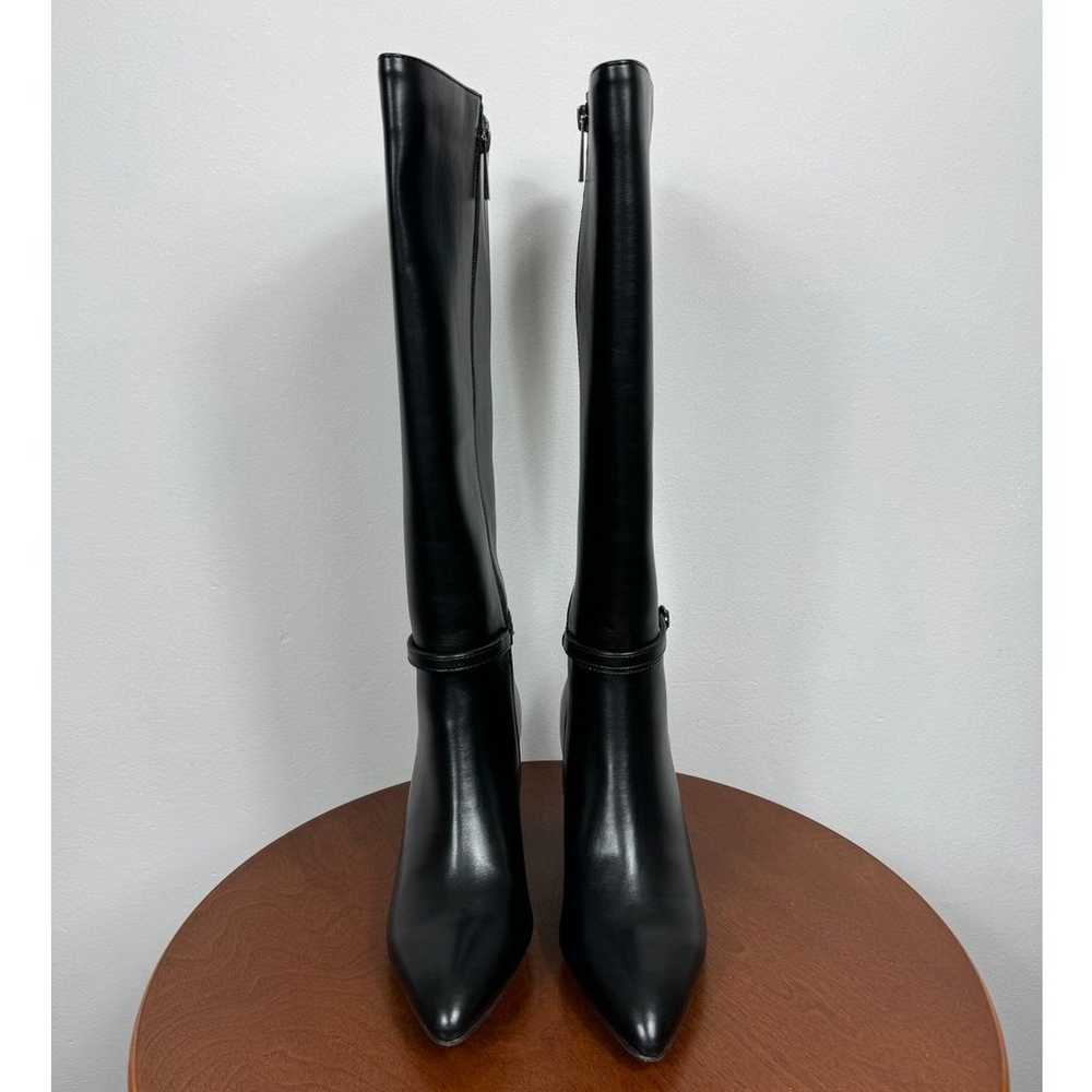 Anne Klein Brenice Tall Boots in Black Faux Leath… - image 2