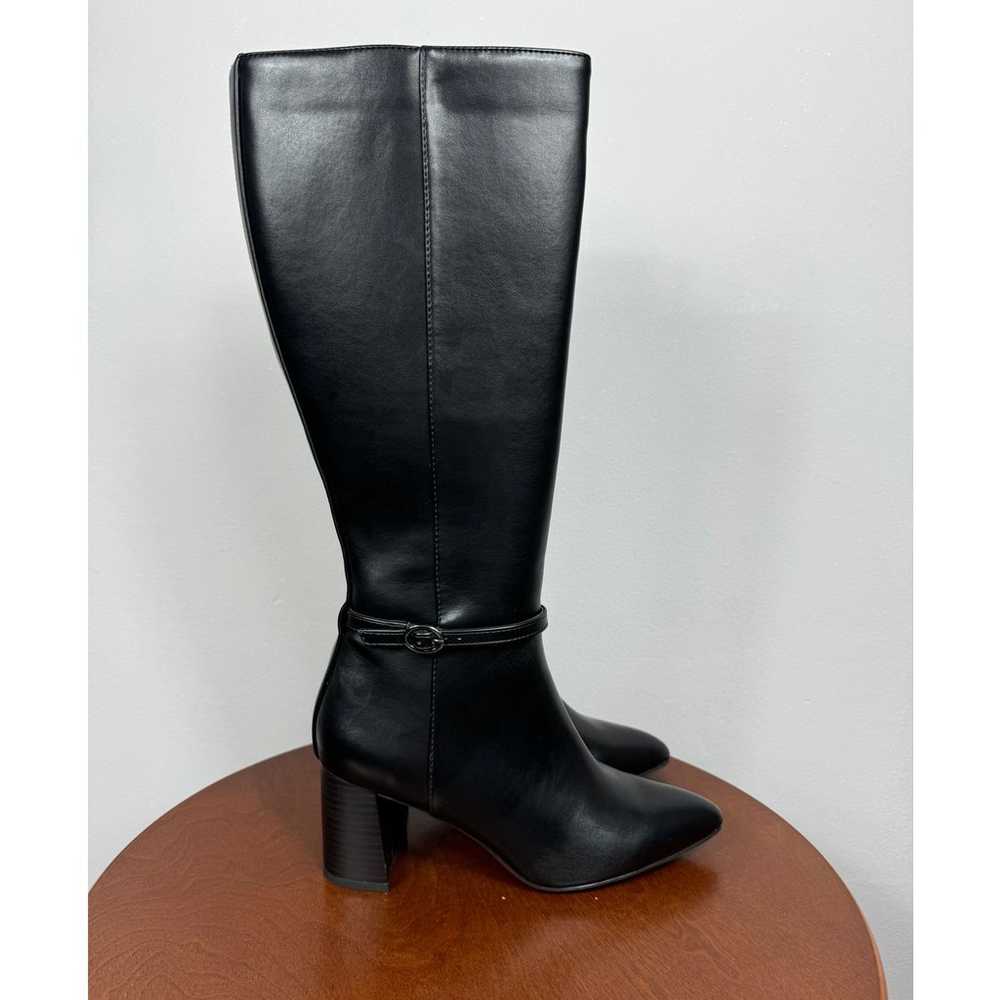 Anne Klein Brenice Tall Boots in Black Faux Leath… - image 4