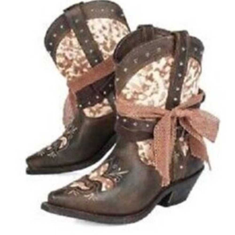 Rockin Country Women's Size 8M Cowgirl Boots Anim… - image 1