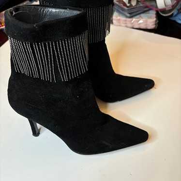 Stuart Weitzman Studded Suede Boots Designer Heels