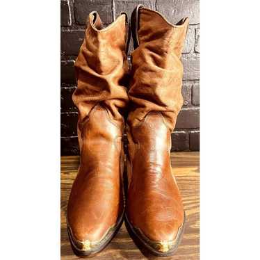 Mainewoods Womens Camel Feather Strap Detail Cowboy Boots Size outlet 8