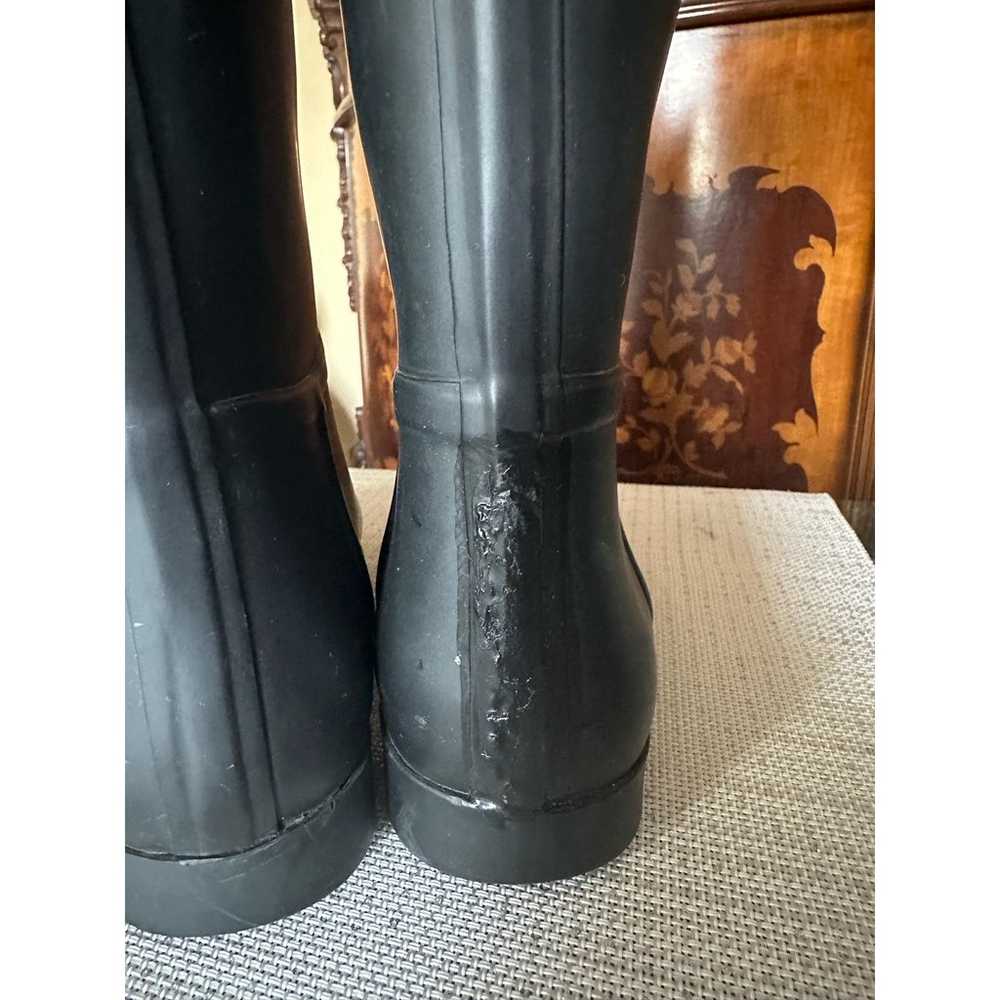 Tory Burch Black Rubber Tall Rain Boots Womens Si… - image 4