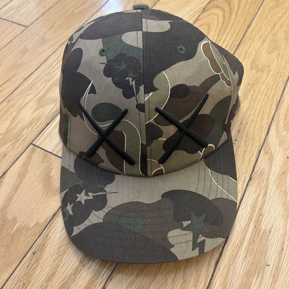 Bape Bape Kaws Camo Baseball Cap Green Camo Medium - image 1