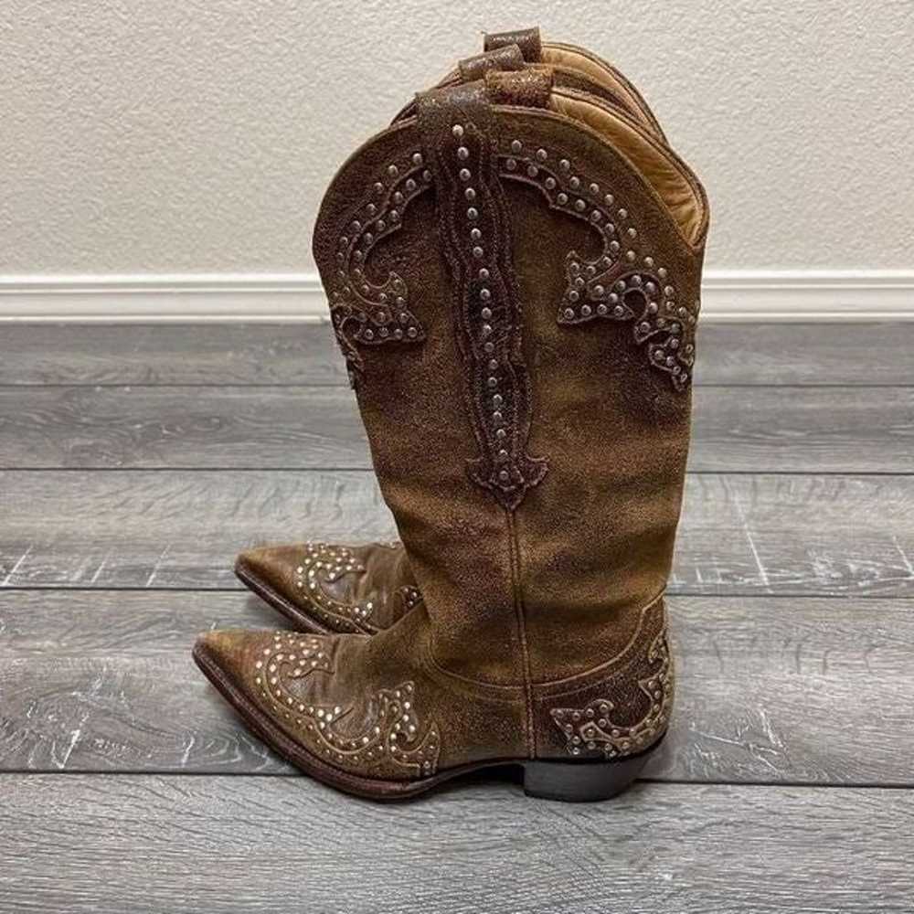 Old Gringo Distressed Leather and Studded Cowboy … - image 2