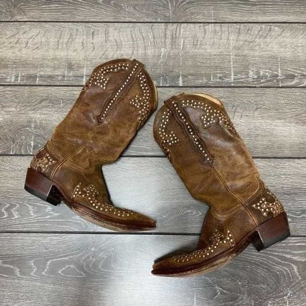 Old Gringo Distressed Leather and Studded Cowboy … - image 7