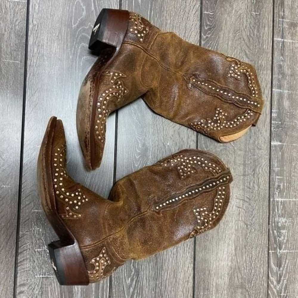 Old Gringo Distressed Leather and Studded Cowboy … - image 9