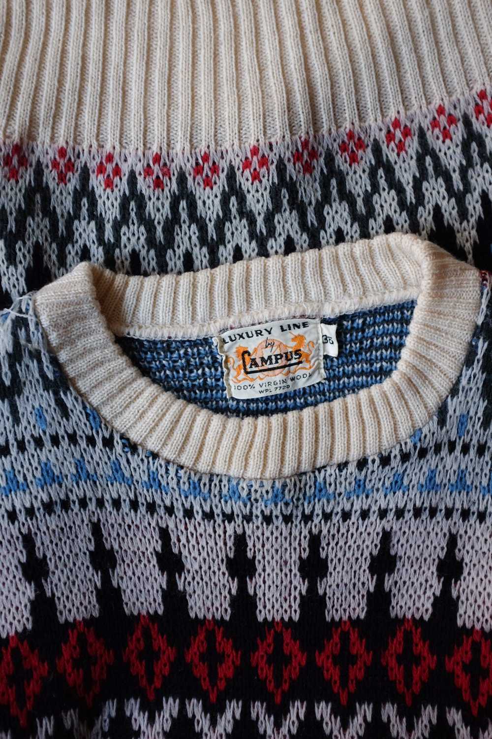 1960s Wool Campus Sweater - image 3