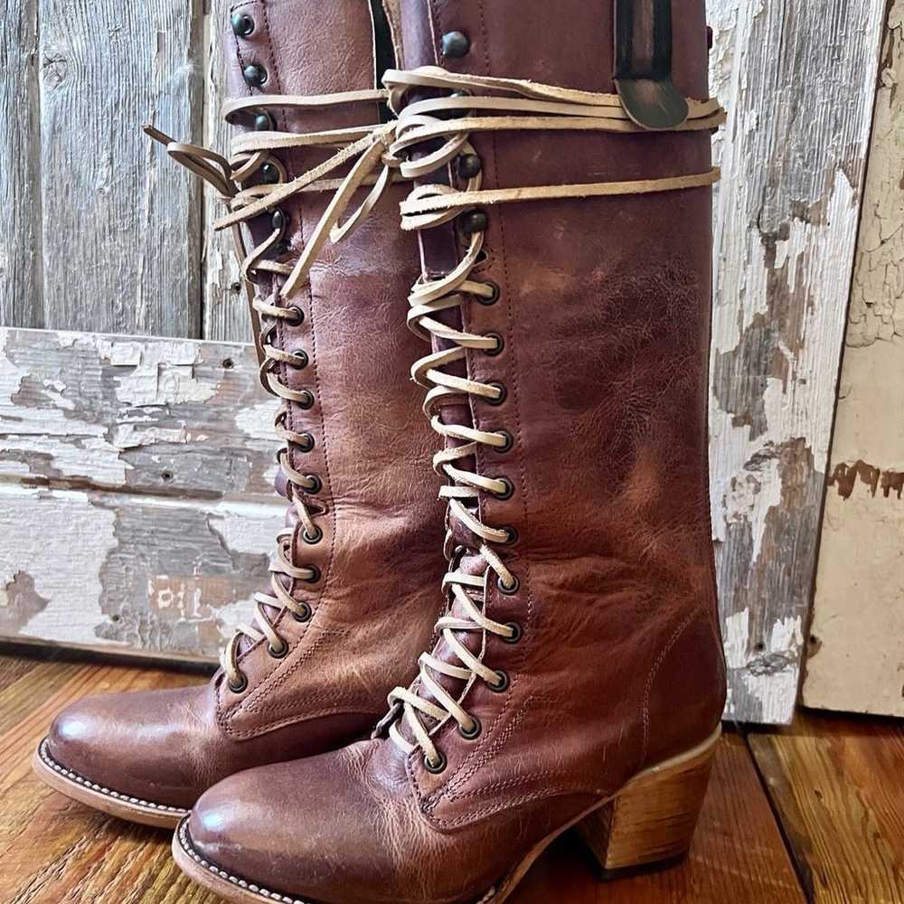 Freebird Grany - Tall Leather Laceup boots size 8 - image 3