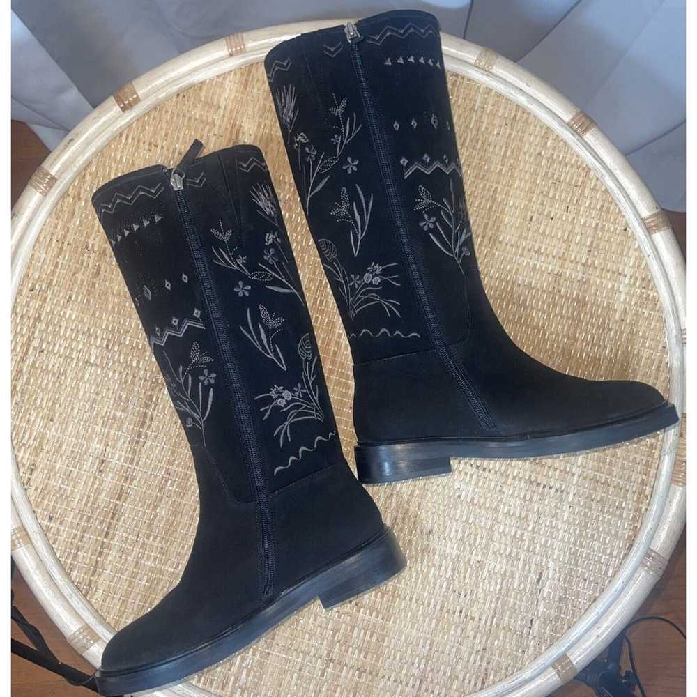 Johnny Was Watipaso Tall Embrodery Black Boot Sz 8 - image 6