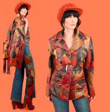 ViNtAgE 1970's Patchwork Leather Jacket - image 1