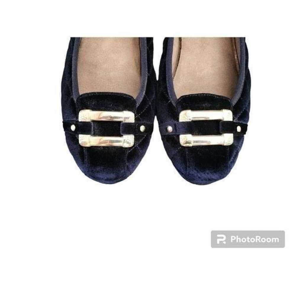 Aerosoles Royal blue gold quilted velvet loafers … - image 6