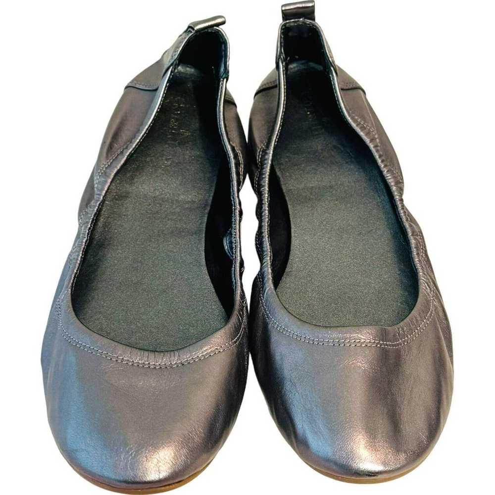 Cole Haan Metallic Silver Leather Round Toe Slip … - image 5