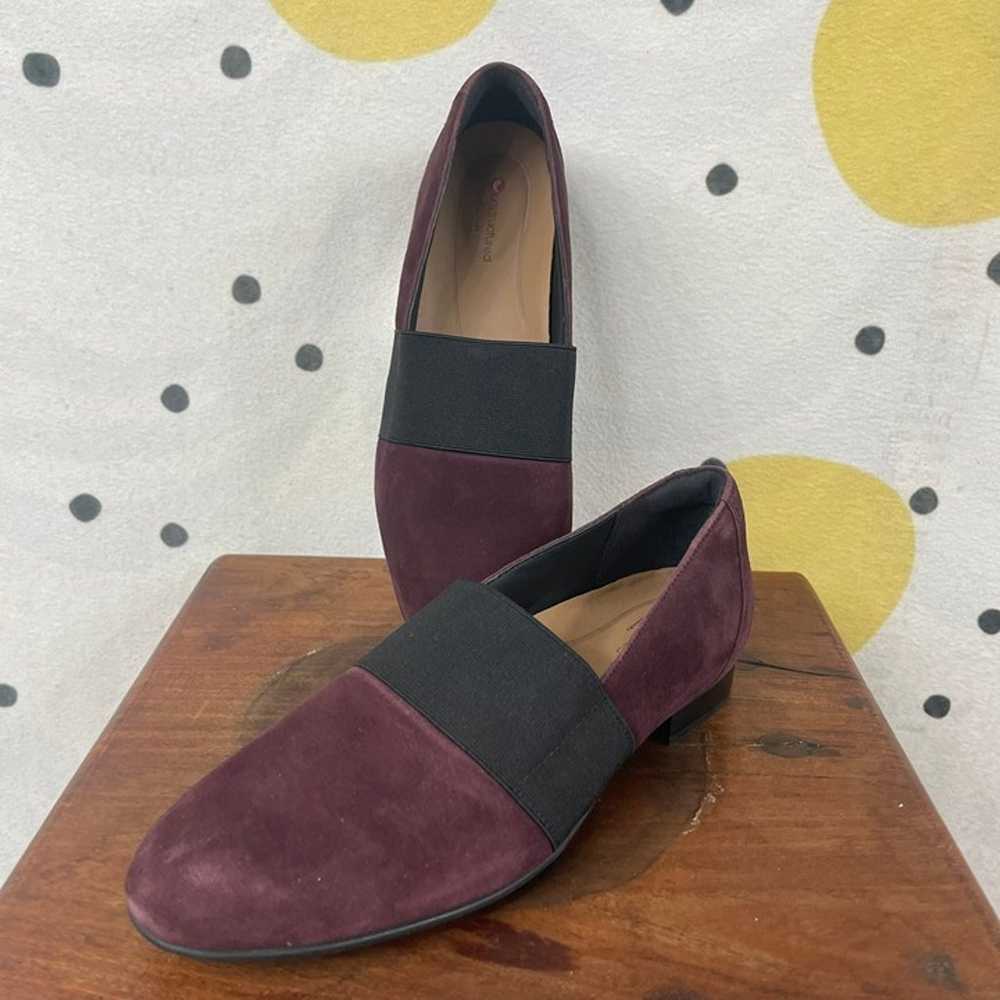 UNSTRUCTURED by CLARKS Burgundy Suede Loafer Shoe… - image 1