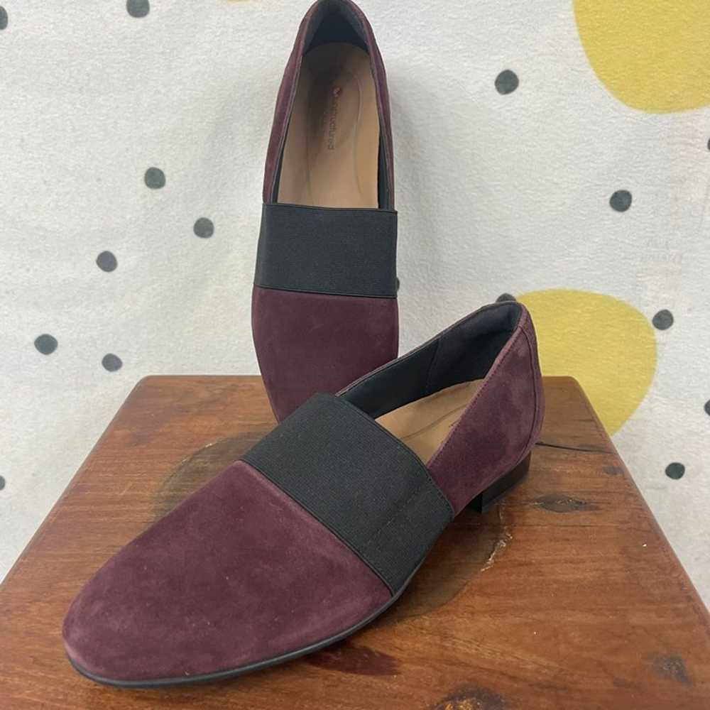 UNSTRUCTURED by CLARKS Burgundy Suede Loafer Shoe… - image 2