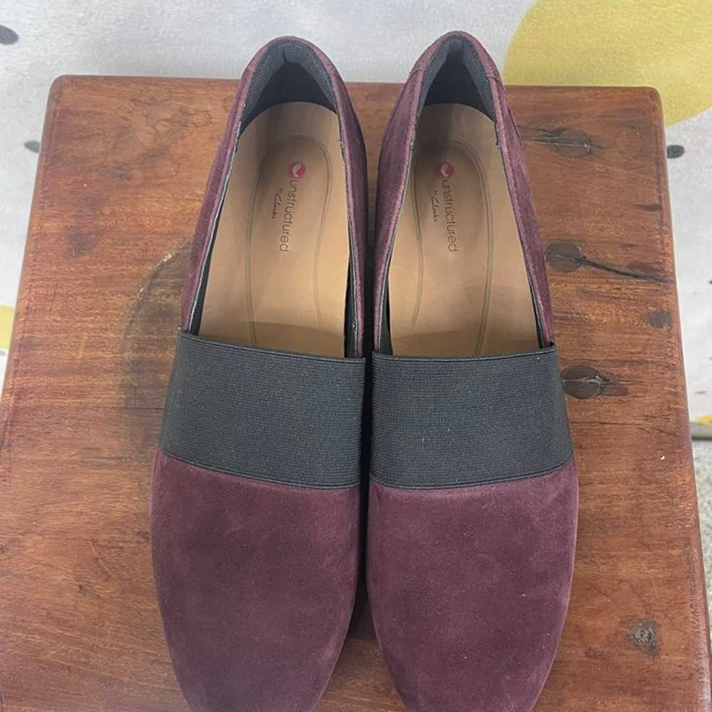 UNSTRUCTURED by CLARKS Burgundy Suede Loafer Shoe… - image 4