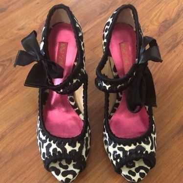 Betsey Johnson, vintage, black and white cheetah … - image 1