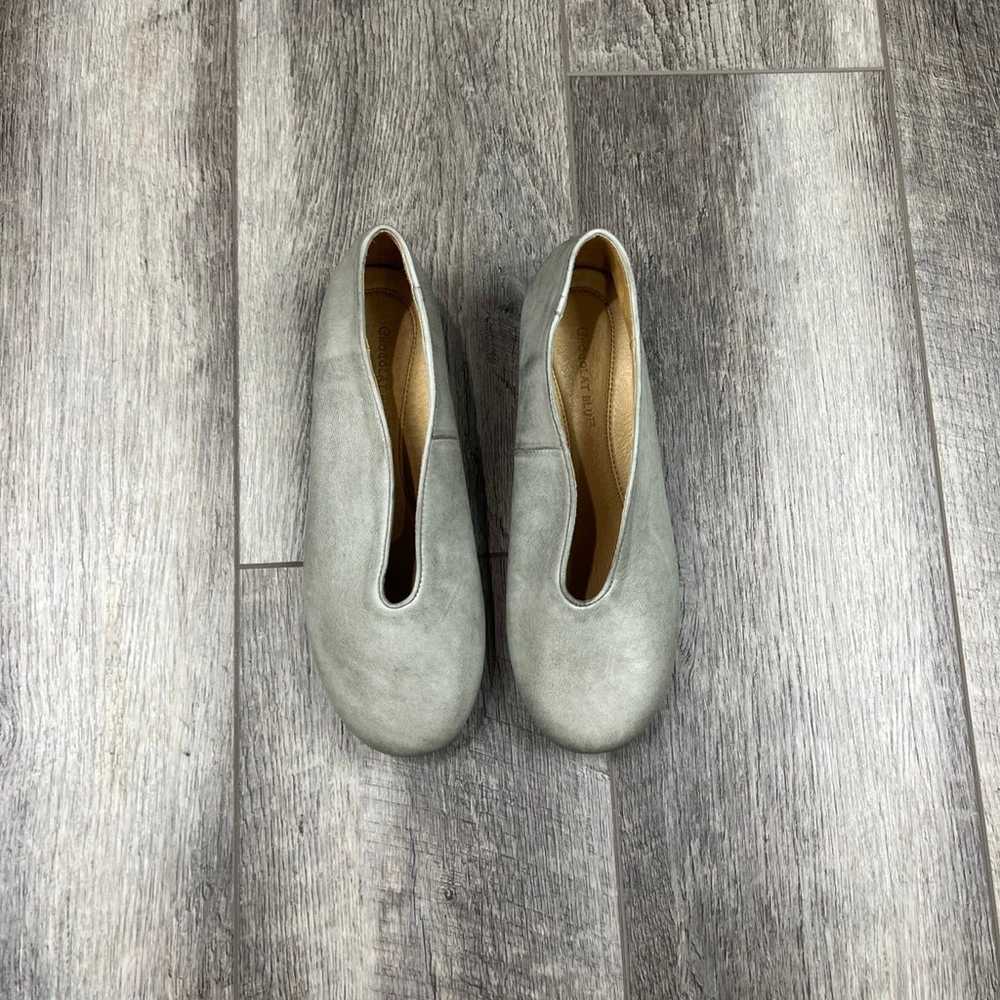 Chocolate Blu Grey Leather Flats - image 1