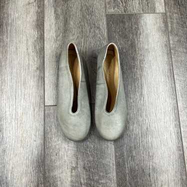 Chocolate Blu Grey Leather Flats - image 1