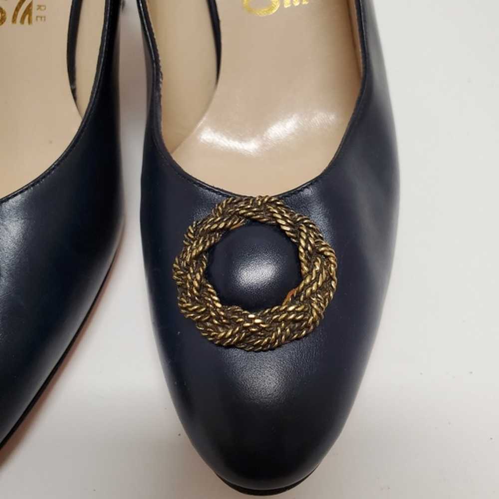 Salvatore Ferragamo Vintage Navy Blue Shoes Size … - image 6