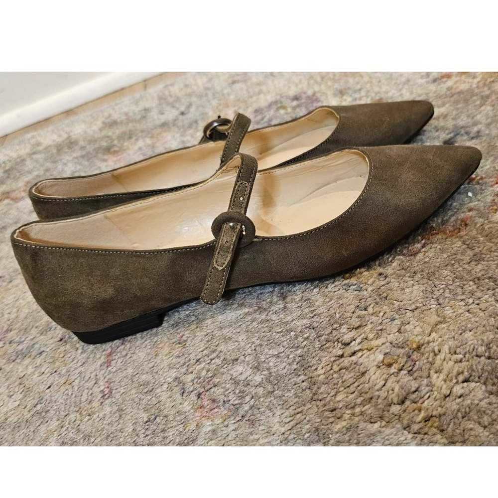 Marc Fisher Suede Mary Jane Flats Olive Green Siz… - image 4