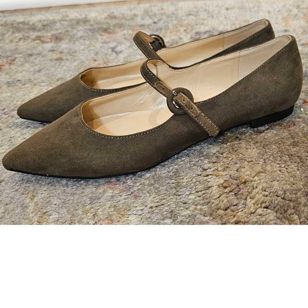 Marc Fisher Suede Mary Jane Flats Olive Green Siz… - image 5