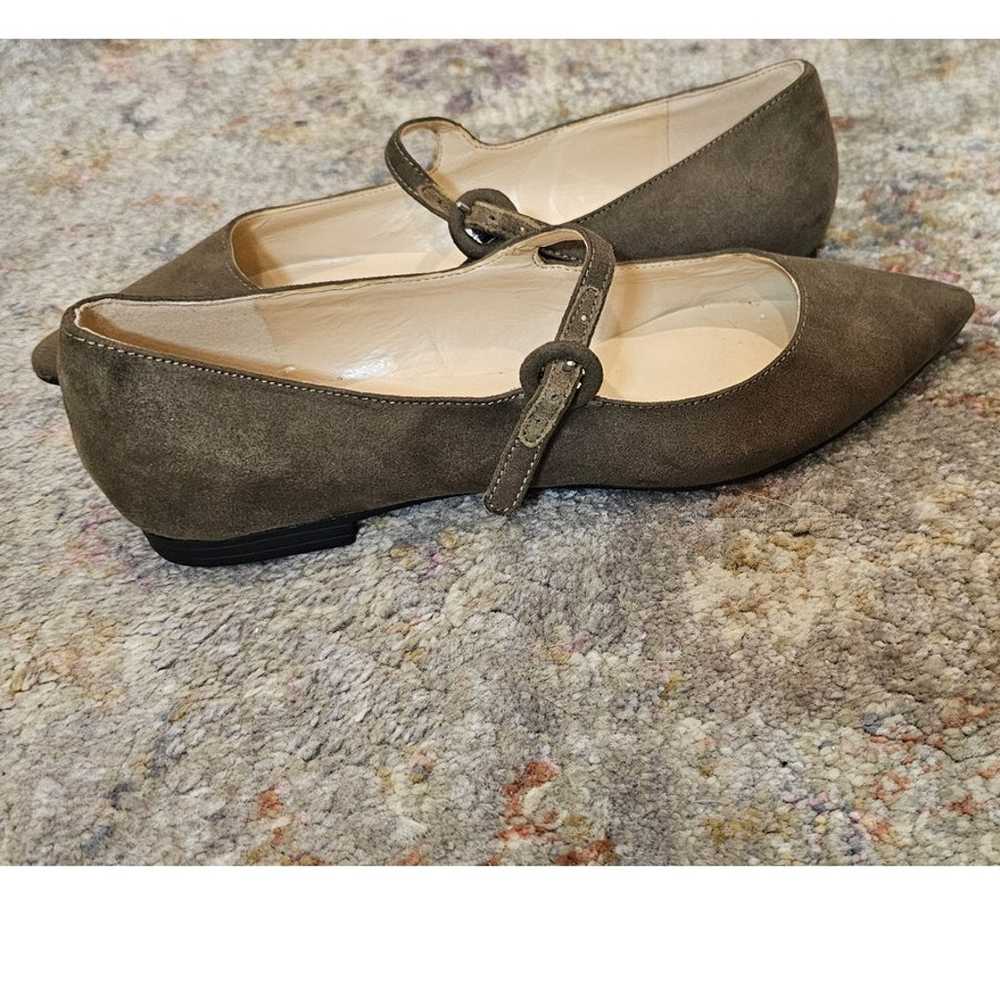 Marc Fisher Suede Mary Jane Flats Olive Green Siz… - image 7