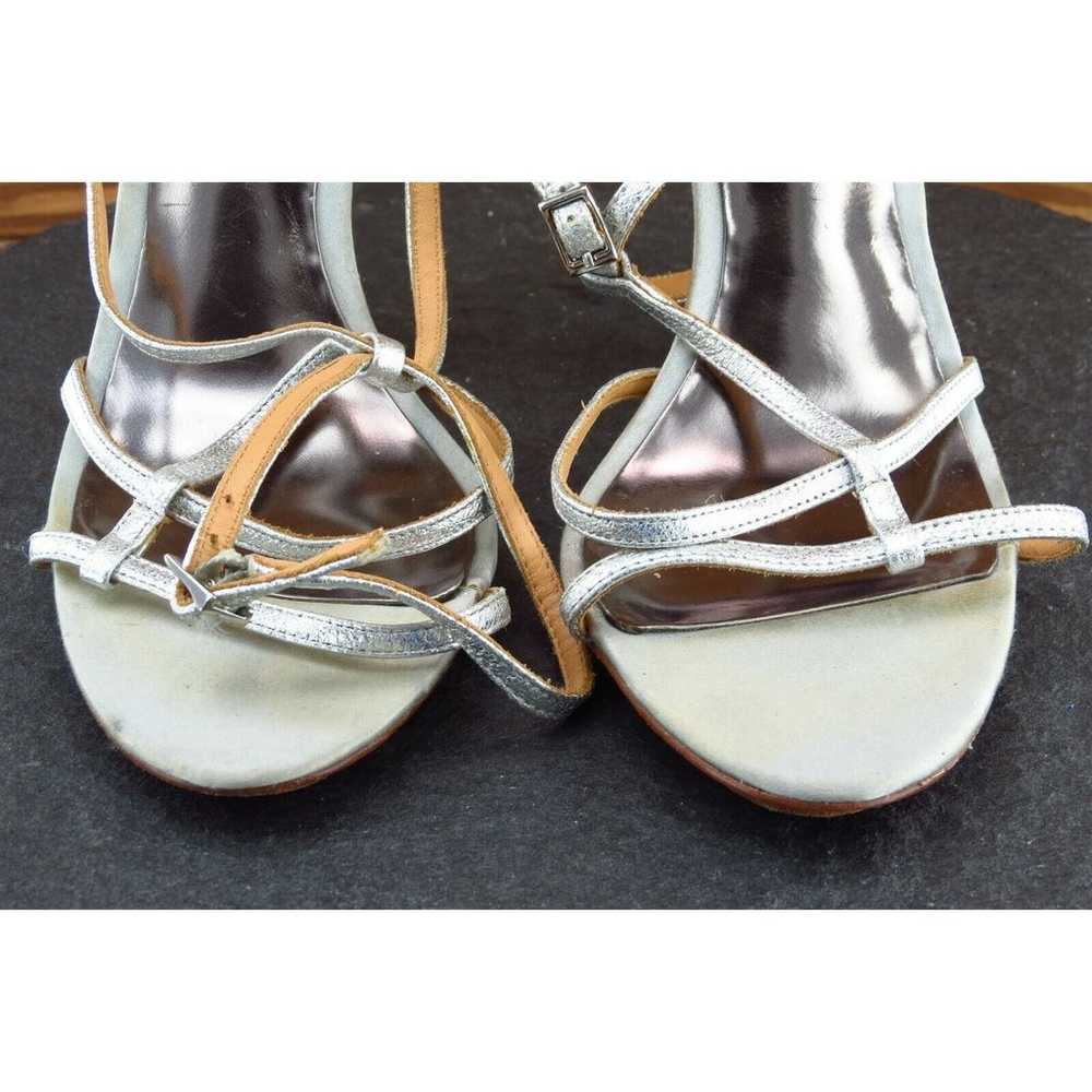 Badgley Mischka Sz 9 M Silver Strappy Leather Wom… - image 2