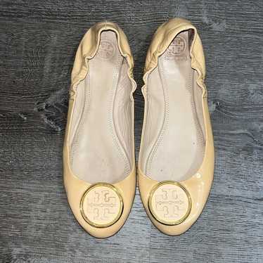 Tory Burch Twiggie Ballet Nude Patent Leather Flat